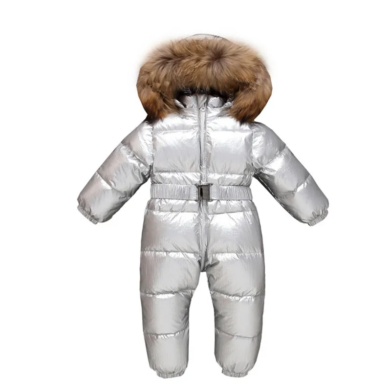 baby down coat fashion fur hooded zip onesie down jacket for 9-36month babies toddler boys girls Winter snow wear coat outerwear