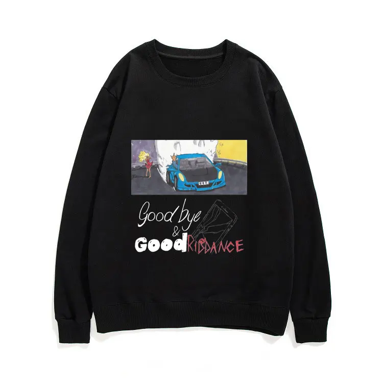 

Rice Car Print Sweatshirt Good Bue Letter Clothes Good Riooance Sportswear Men's Loose Tracksuit Men Women Personality Pullover