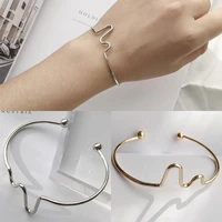 punk hip hop style simple sweet and fresh men women fashion fine ecg curved couples open bracelet girl accessories sister gift