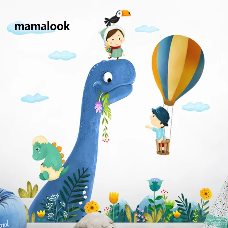 

Large dinosaur Park Wall Sticker for Kids Room Removable Vinyl Nursery Art Decals PVC Poster CartoonWall Stickers Home Decor