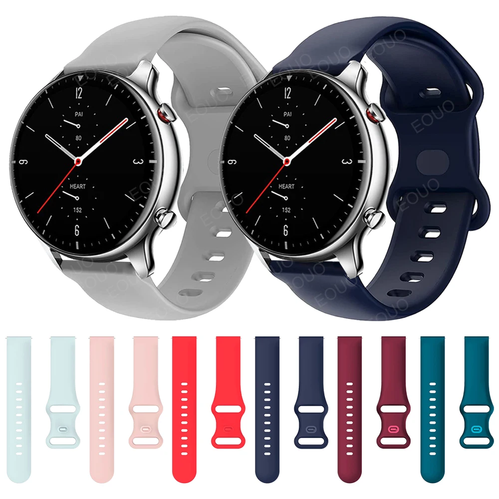 

Quick release Sports Silicone Strap For Huami Amazfit GTR 2 2e/Stratos 3 Wristband Band GTS 2 mini Bip U S Bracelet 20mm 22mm