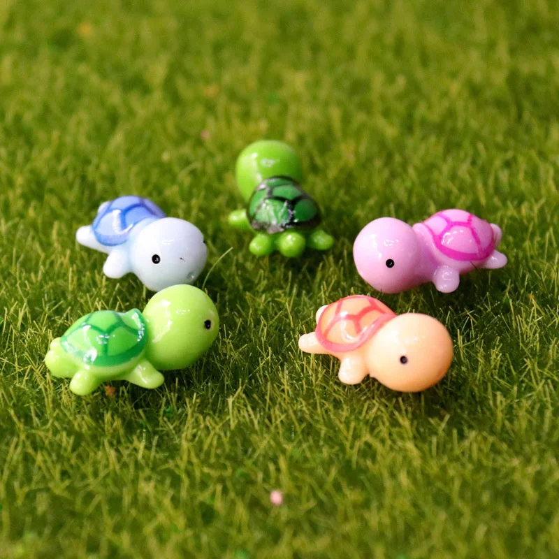 

10 Pcs Mini Turtle Miniature Figurines Dollhouse Bonsai Garden Micro Landscape Decor fairy garden miniatures