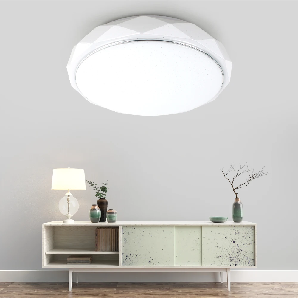 

3-Color Dimmable LED Ceiling Lamps for Home Surface Mounted LED Ceiling Light with Optical Lens 48W 72W for Living room