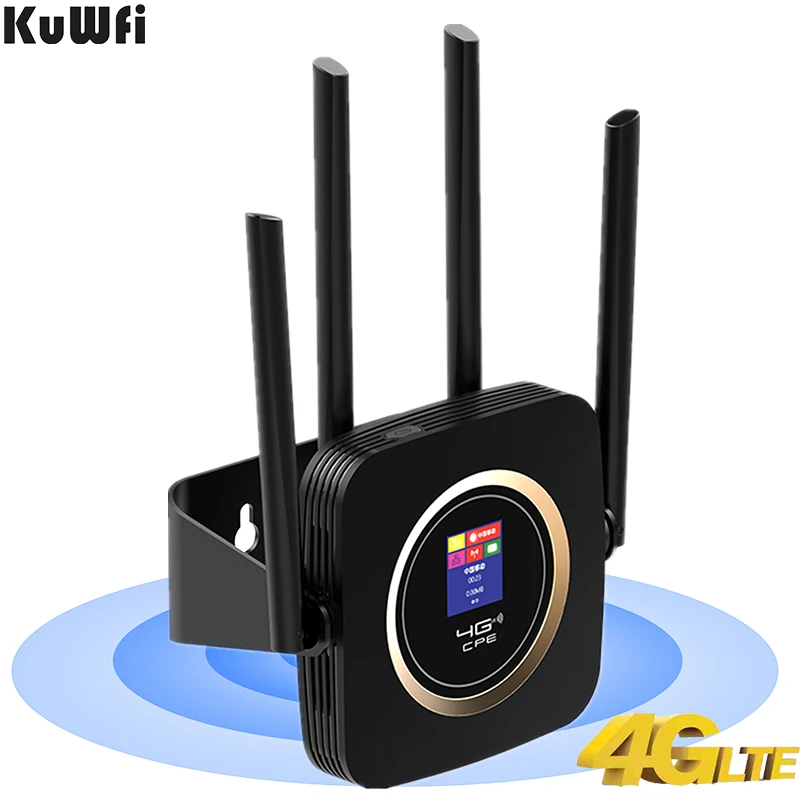 Маршрутизатор KuWFi 4G LTE со встроенной батареей 3000 мАч высокоскоростная Мобильная