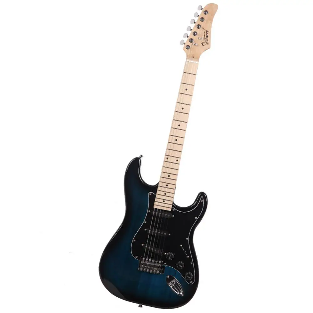 

Glarry GST Stylish Electric Guitar Kit With Black Pickguard Dark Blue Comfortable Hand For Beginners As A Gift For Women Men