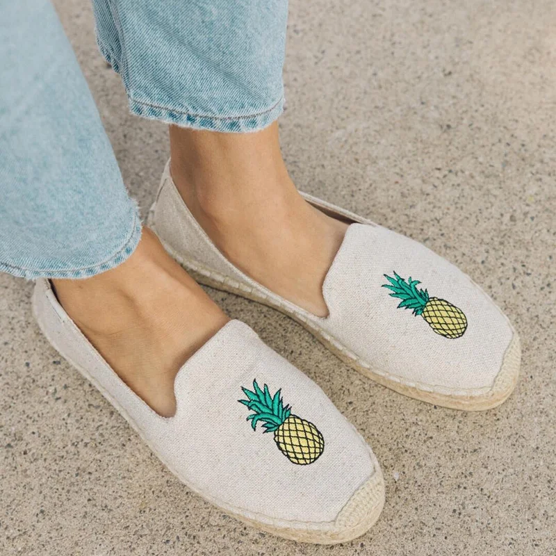 Женские эспадрильи на плоской подошве с принтом вишни|Обувь без каблука| |