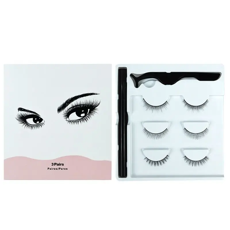 

3 пары натуральных накладных ресниц, магнитные ресницы, накладные ресницы на магнитах с искусственными ресницами и пинцетом