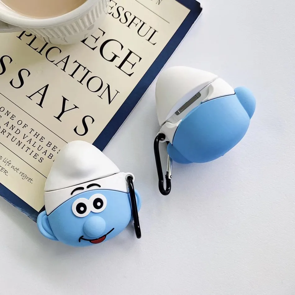 3D чехол для наушников для Airpods, чехол, милый силиконовый чехол с изображением собаки утки из мультфильма для Apple Air pods 2, наушники/Earpods, чехол, брелок, кольцо