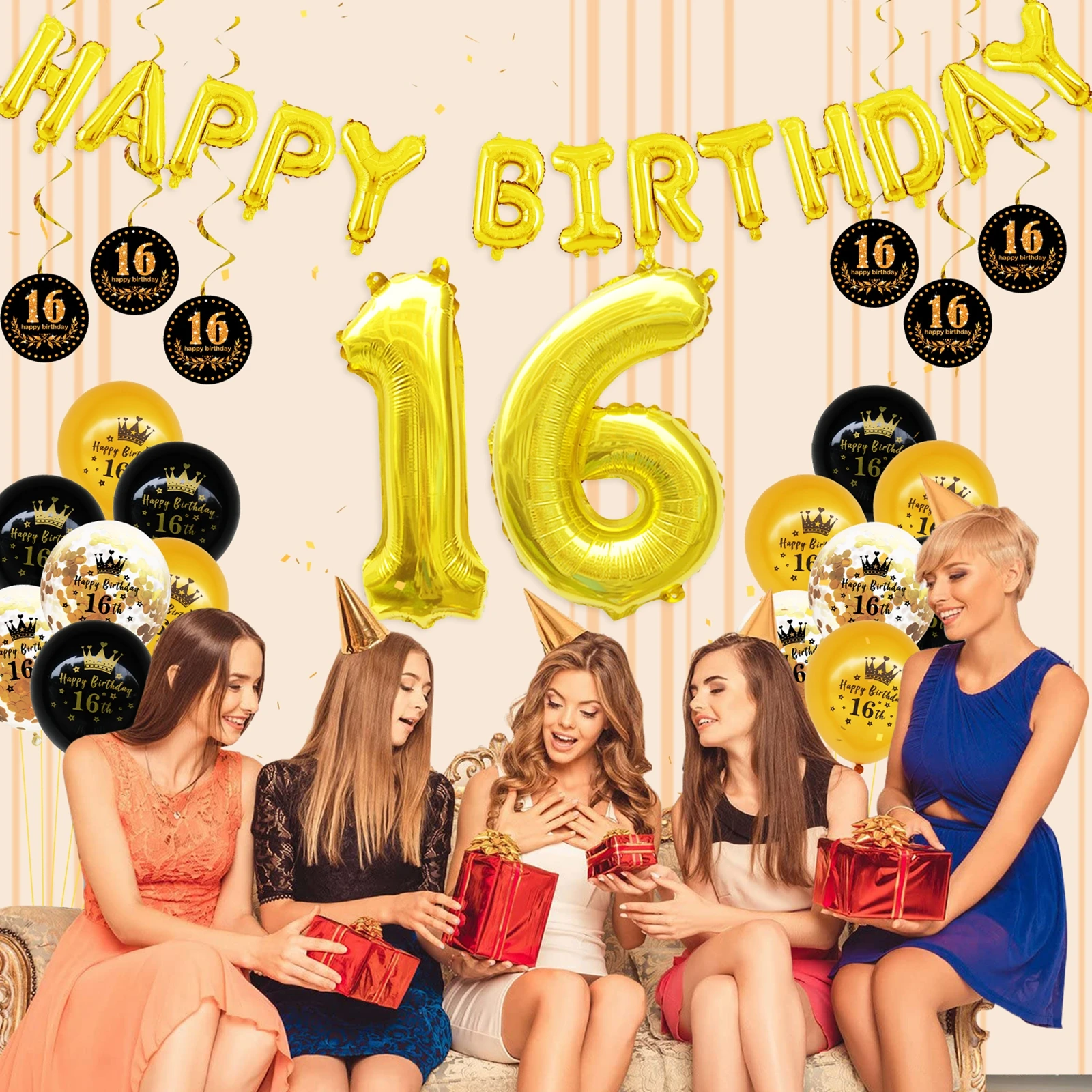 

Gold Black Balloon 18 Birthday Party Balloon 21 Birthday Balloon Sweet 16 Birthday Balloon 16th 18th 21th Balloon Decorations
