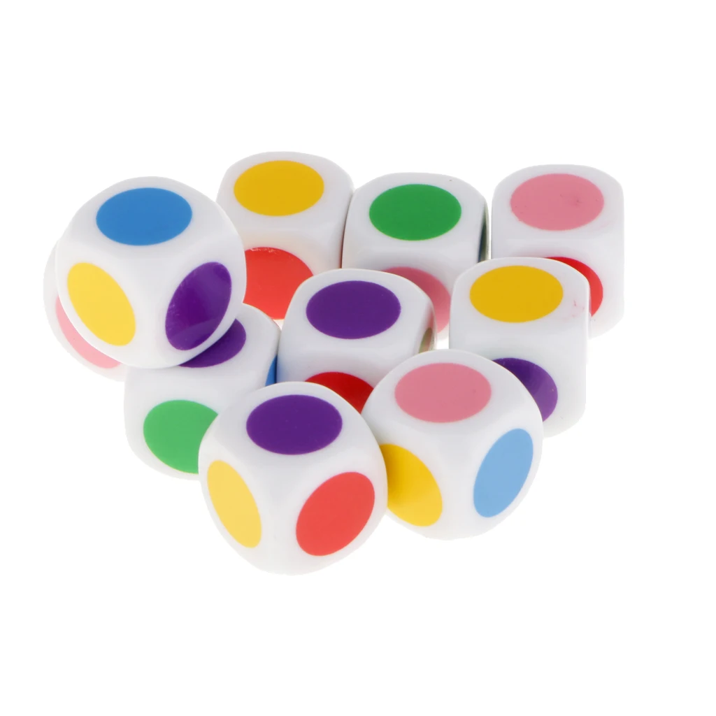

10pcs/lot 16mm Acryl Blank Dice Gambling Education Poker Chips Dice