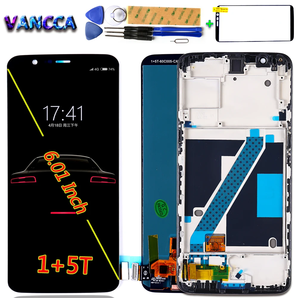 Vancca 6 01 дюймовый ЖК дисплей для Oneplus 5T A5010 кодирующий преобразователь сенсорного