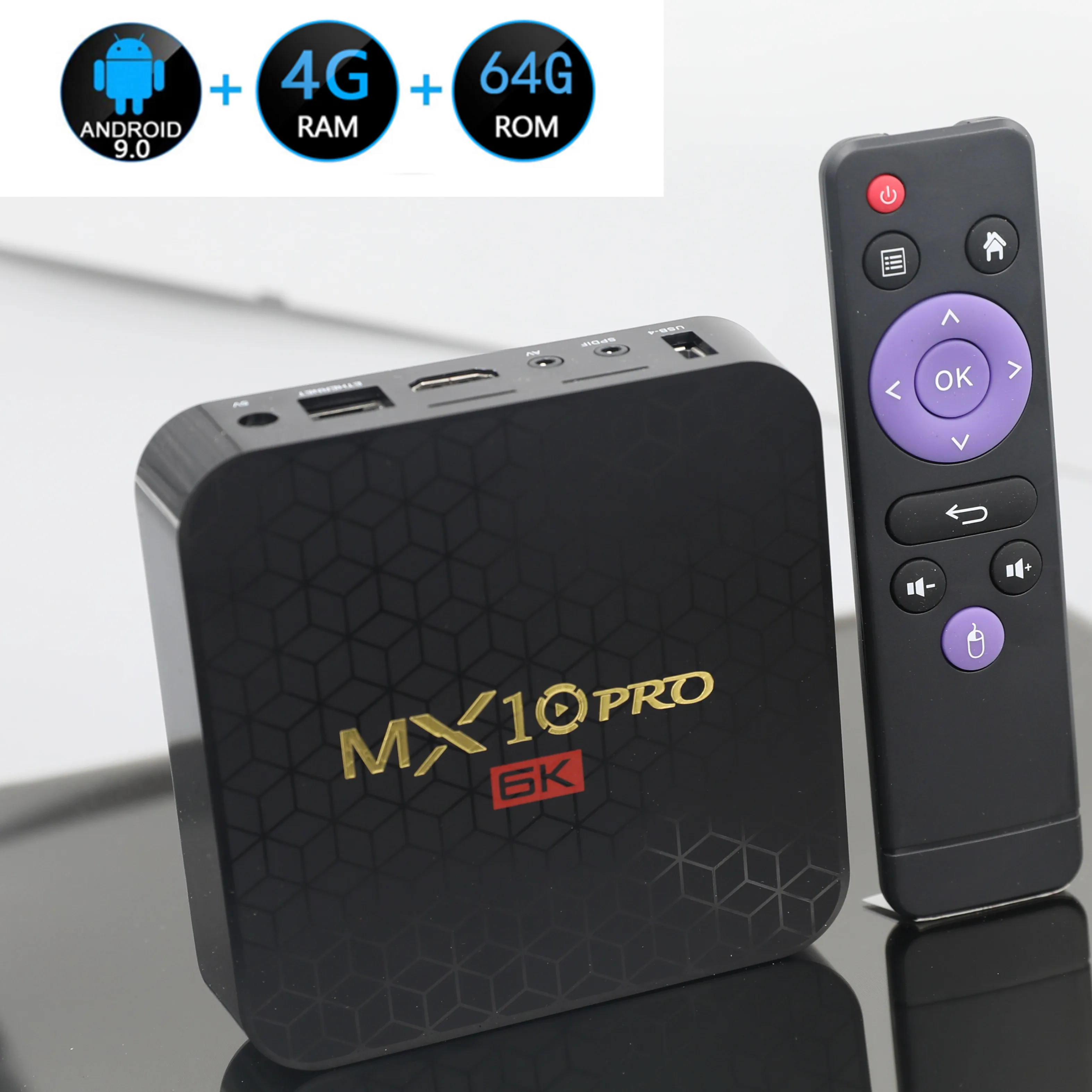 6K TV Box MX10 Pro Android 9.0 Allwinner H6 Quad Core 4GB 32GB 64GB 2.4G WiFi USB3.0 Support 6K*4K H