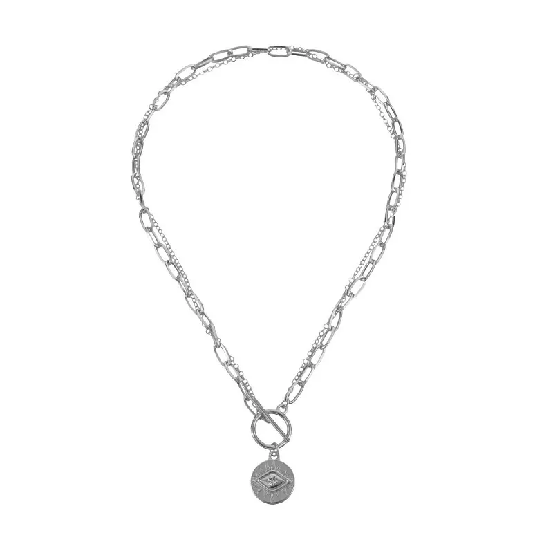 

Fashion Devil Eyes Trendy Female Necklace Temperament Popular Bamboo Metal Chain Fine Jewelry Gift For Women