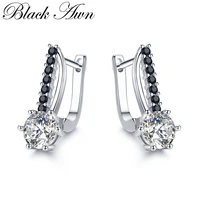 black awn cute silver color jewelry hoop earrings for women boucle doreille femme bijoux fashion jewelry i119