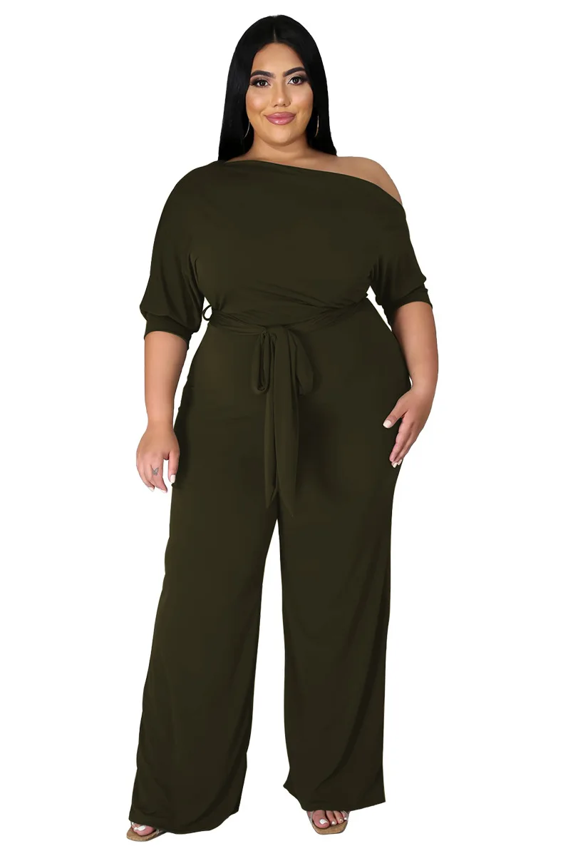 

Zoctuo Multicolor Striped Printing Jumpsuits For Women Autumn New Plus Size XL-5XL Sexy Jumpsuits Lady'S Slash Neck Rompers