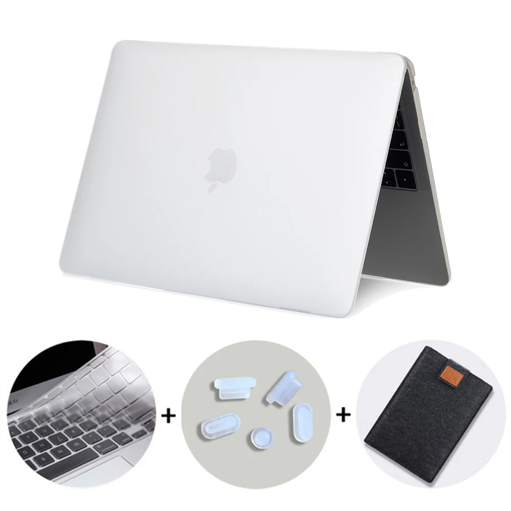 MTT матовая прозрачная чехол для macbook air pro retina 11 12 13 15 крышка для macbook air 13,3 дюйма чехол для ноутбука+ крышка клавиатуры - Цвет: Matte Transparent