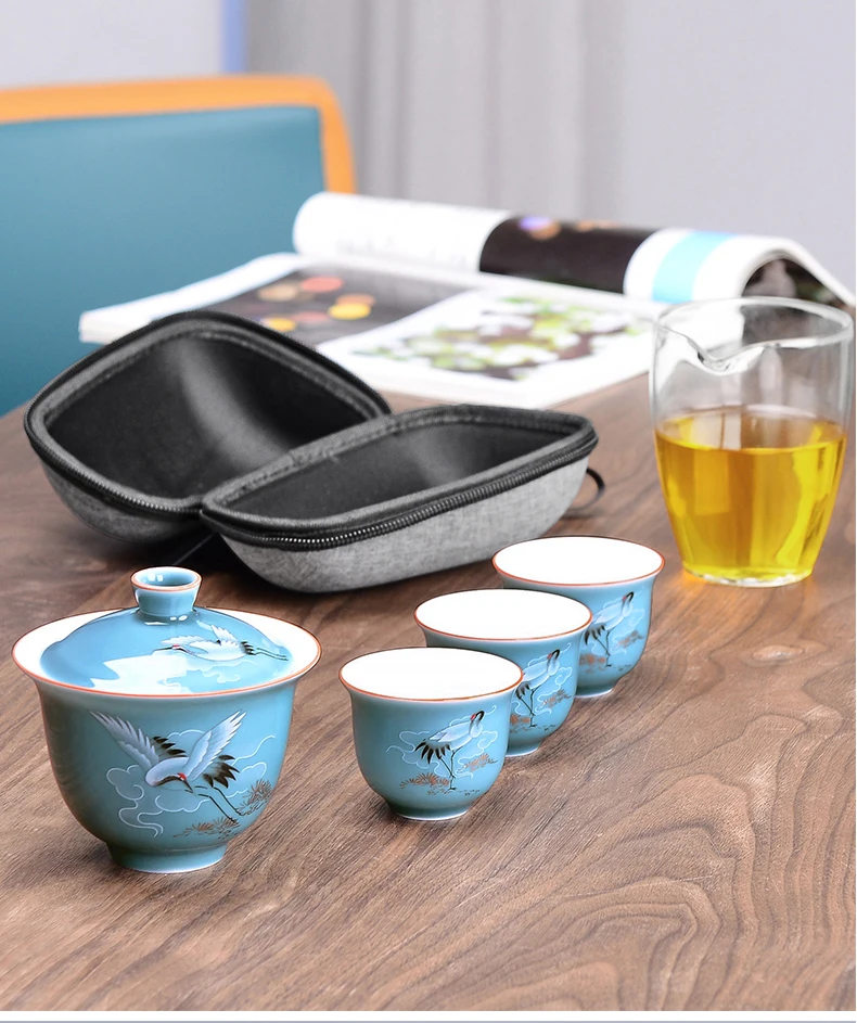 Синий и белый фарфор Gaiwan чай, гайвань комплект древней китайской глазурь Цзиндэчжэнь Чай набор чайная чашка для различных Чай