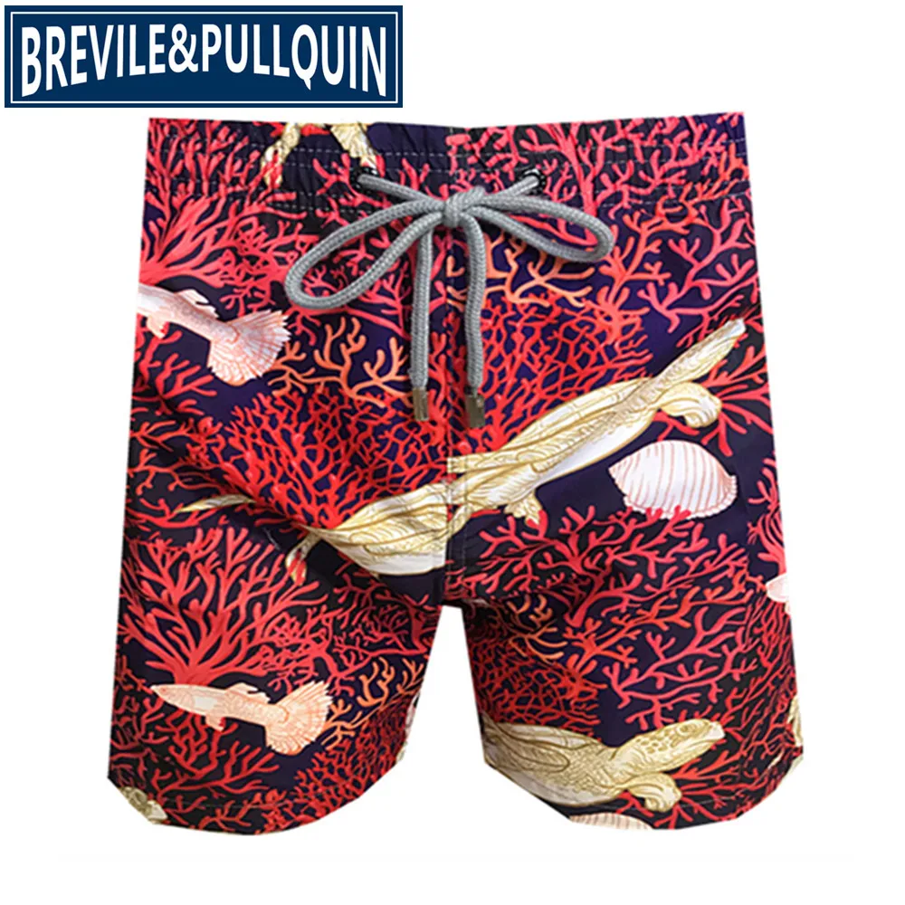 R Brand Fashion Brevile pullquin Beach Board Shorts Men Turtles Swimwear Bermuda Quick Dry Adults Swimtrunks M L XL XXL - Цвет: R
