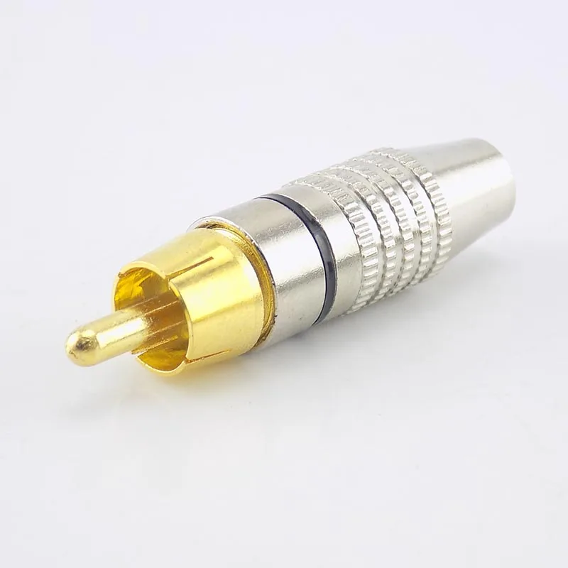 4 10pcs RCA Male Plug Connector Non Solder AV Audio Video Locking Cable Adapter solderness for CCTV Camera Security | Строительство и