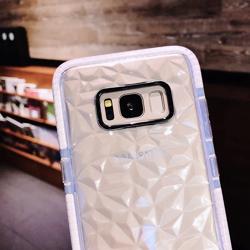 Двухслойный противоударный силиконовый чехол для samsung Galaxy S7 Edge S8 S9 S10 Plus A10 A20 A70 Двойной Цветной 3D Алмазный Мягкий ТПУ чехол