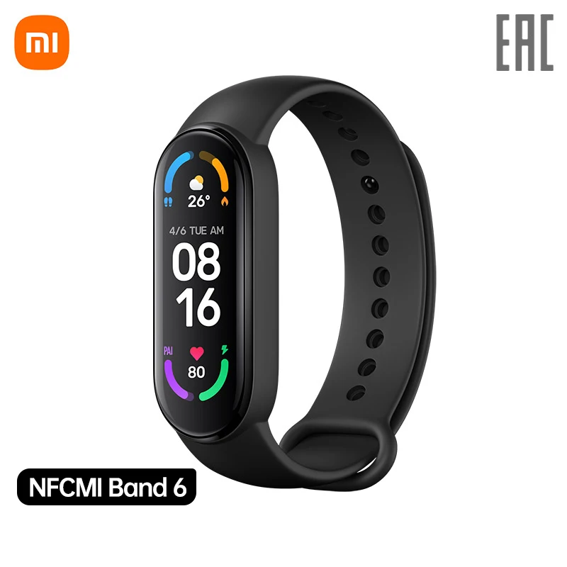 Спортивные браслеты смарт часы XIAOMI Mi Smart Band 6 NFC Беспроводная зарядка|Отслеживание