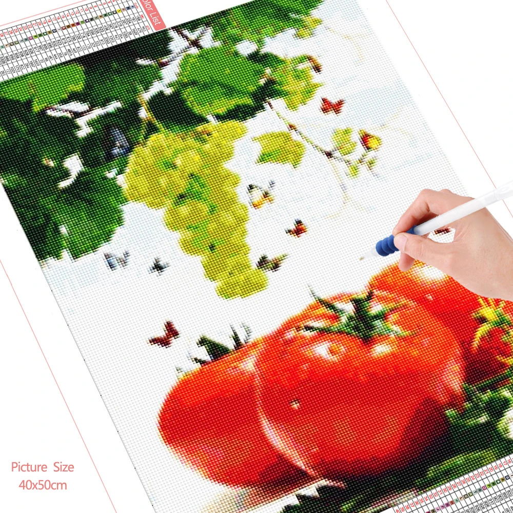 HUACAN алмазная вышивка фрукты картины из страз мозаика виноград на стену подарок