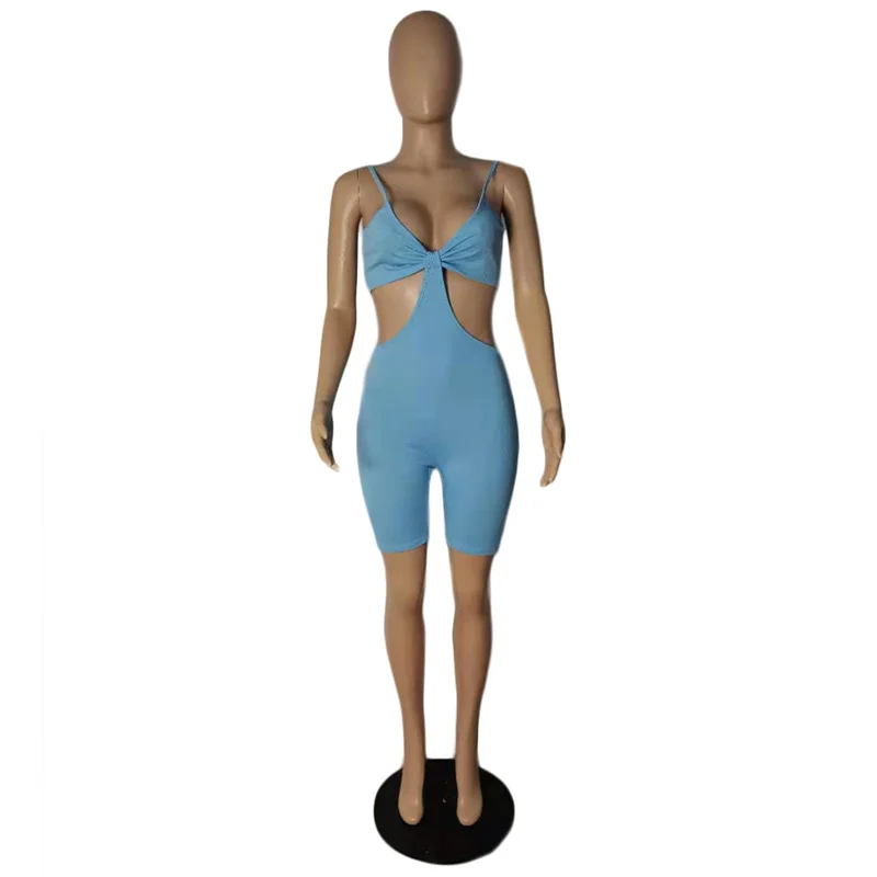 

Women Jumpers and Rompers Shorts Wholesale Sexy Strapless Sleeveless Irregular Streetwear Leisure Strap Bodysuit Dropshipping