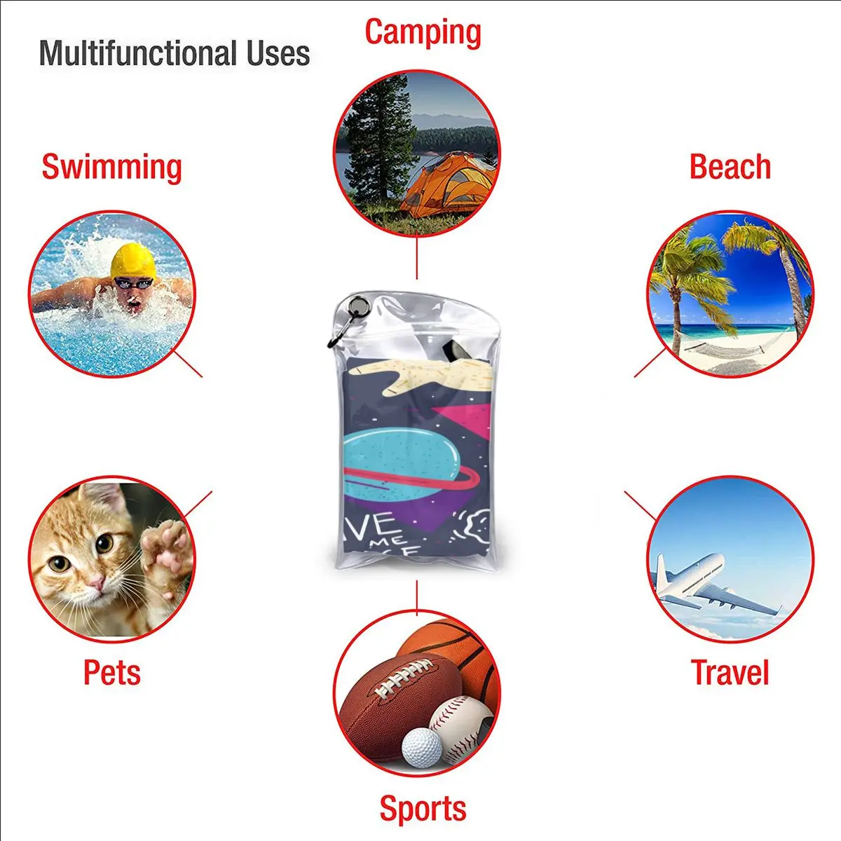 

Quick Dry Beach Towel Colorful Animals Space Microfiber Bath Towel Beach Cushion Swimming Personalized Sand Free Beach Towel