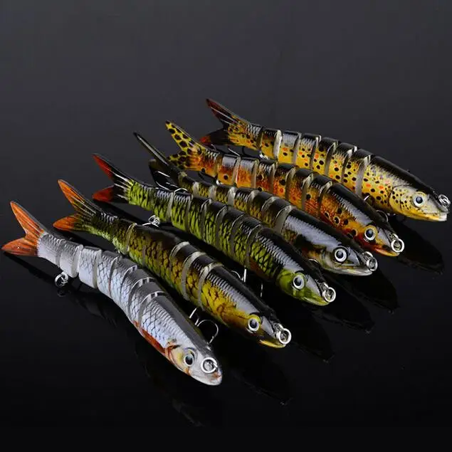 

New 8 Sections Delicate Fishing Lure Multi Jointed Fishing Bait Fishing 0.75oz 19g/14cm 5.5" 8# Hook