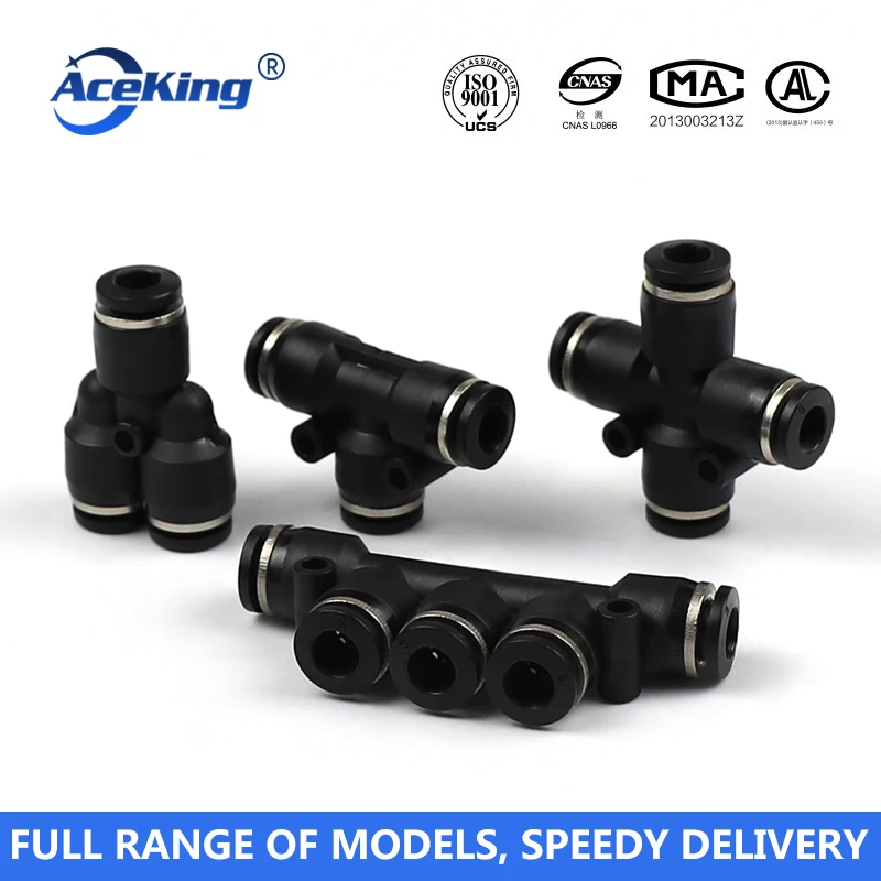 Пневматический трубный пластиковый шарнир PZA четырехсторонний PK