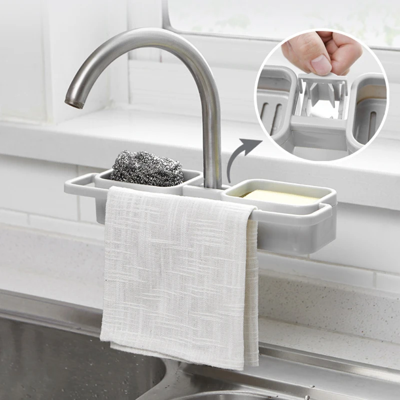 Faucet Drain Storage Rack Kitchen Sink Dish Cloth Sponge Holder Bathroom Towel Soap Box Shelf | Дом и сад
