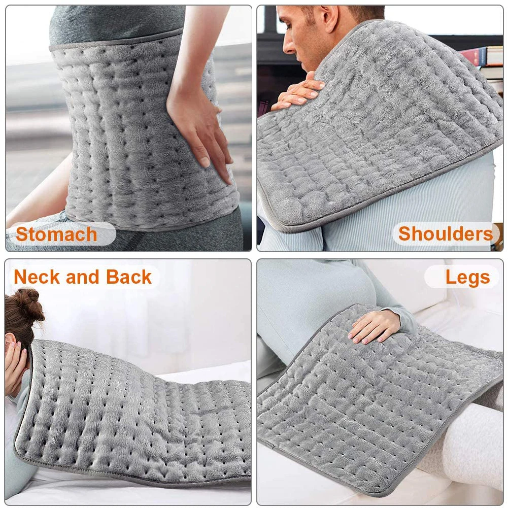 

6 Level Heating Pad Large Soft Electric Heating Pad Levels 4 Time Setting For Neck Back Pain Relief Machine Washable