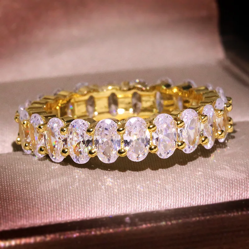 Роскошное кольцо Eternity Promise AAAAA cz обручальное кольца для женщин ювелирные изделия