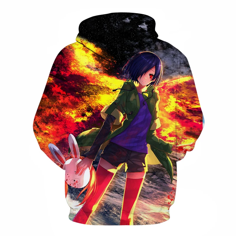 Новинка 2019 года толстовка с капюшоном 3D принтом в стиле японского вурдалак