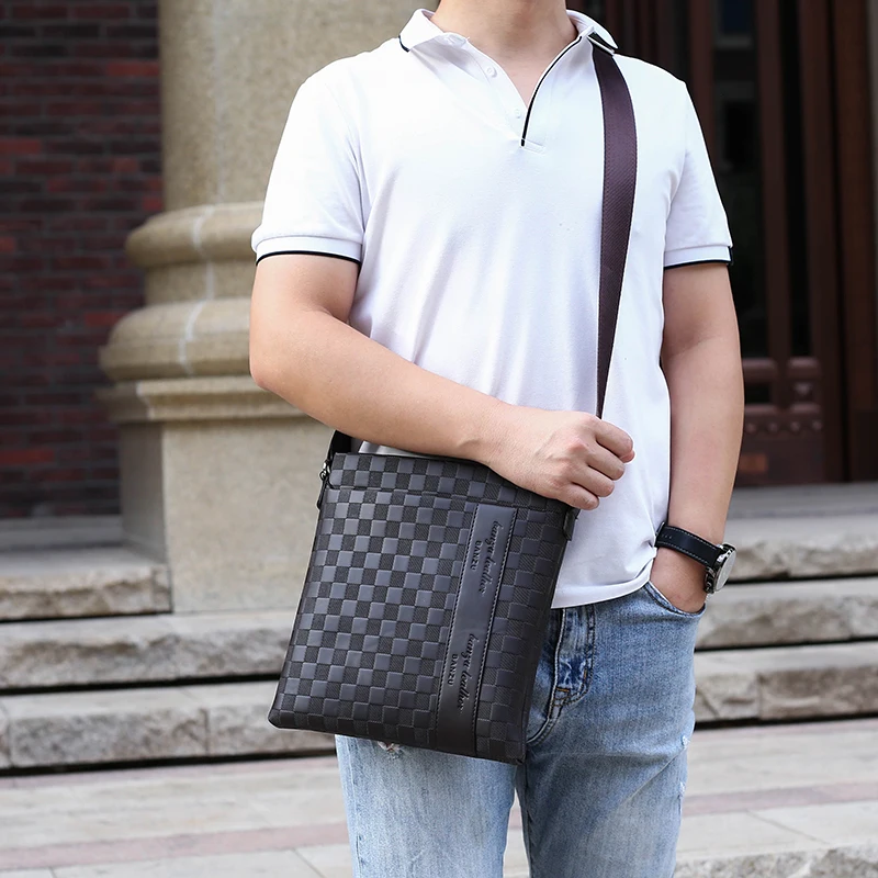

Crossbody Shoulder Bag Husband Men's Purse Leather Messenger Business Waterproof Brand Cross Body Sling With Document Bag Fashio