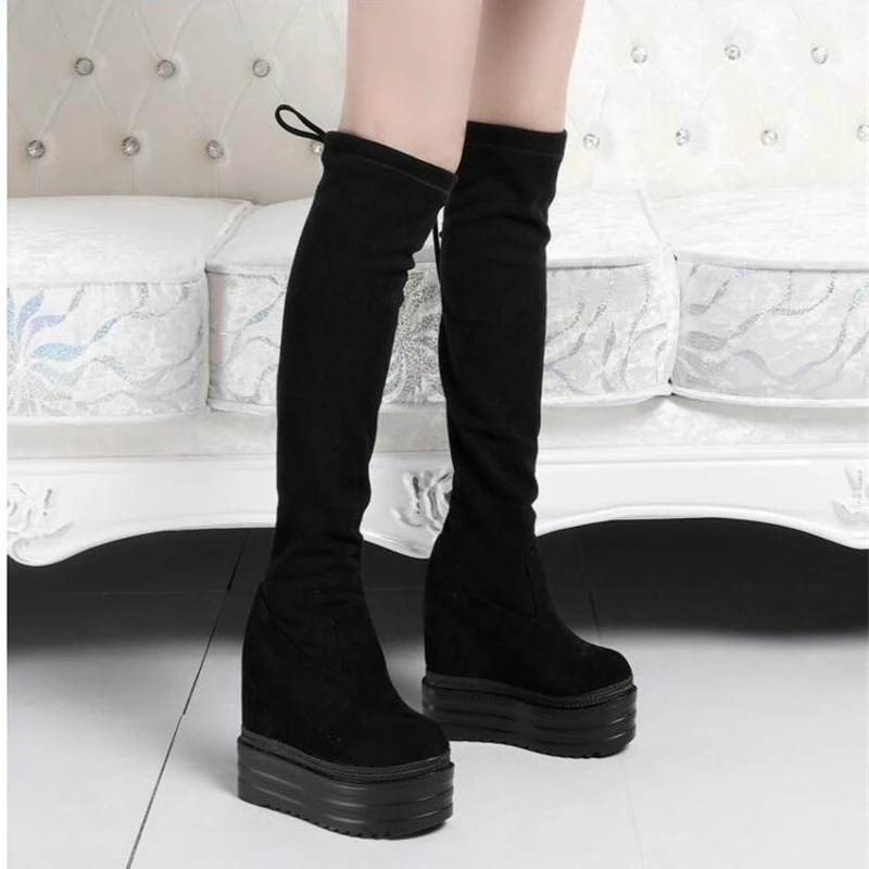 Сапоги выше колена Женская осенне зимняя женская обувь новая бархатная на