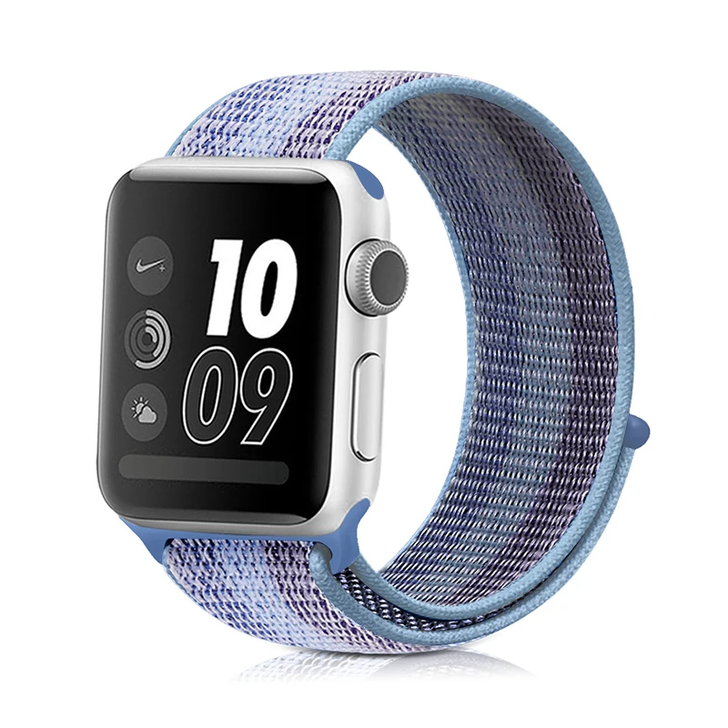 Для наручных часов Apple Watch, версии 3/2/1 38 мм 42 мм нейлон мягкий дышащий нейлон для наручных часов iWatch, сменный ремешок спортивный бесшовный series4/5 40 мм 44 мм - Цвет ремешка: stripe 8