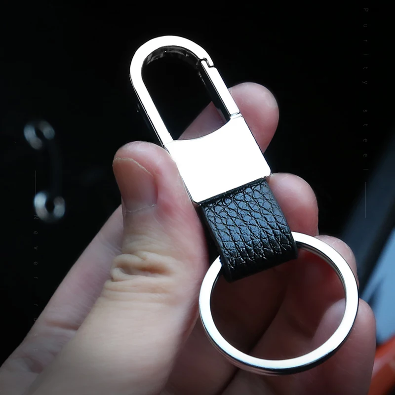 Универсальный модный металлический мужской кожаный брелок для автомобиля 1 шт.