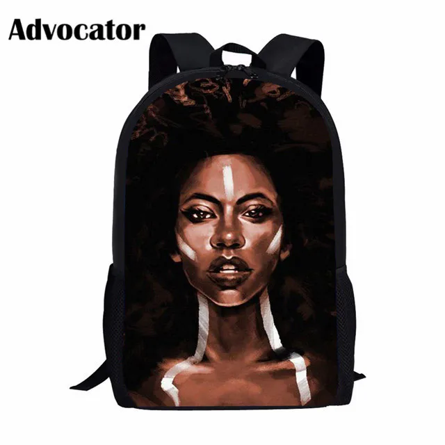 ADVOCATOR 3pcs/set Fashion Black Art African Girl Printing School Bags Set for Girls Kids Backpack Boys Children Primary School