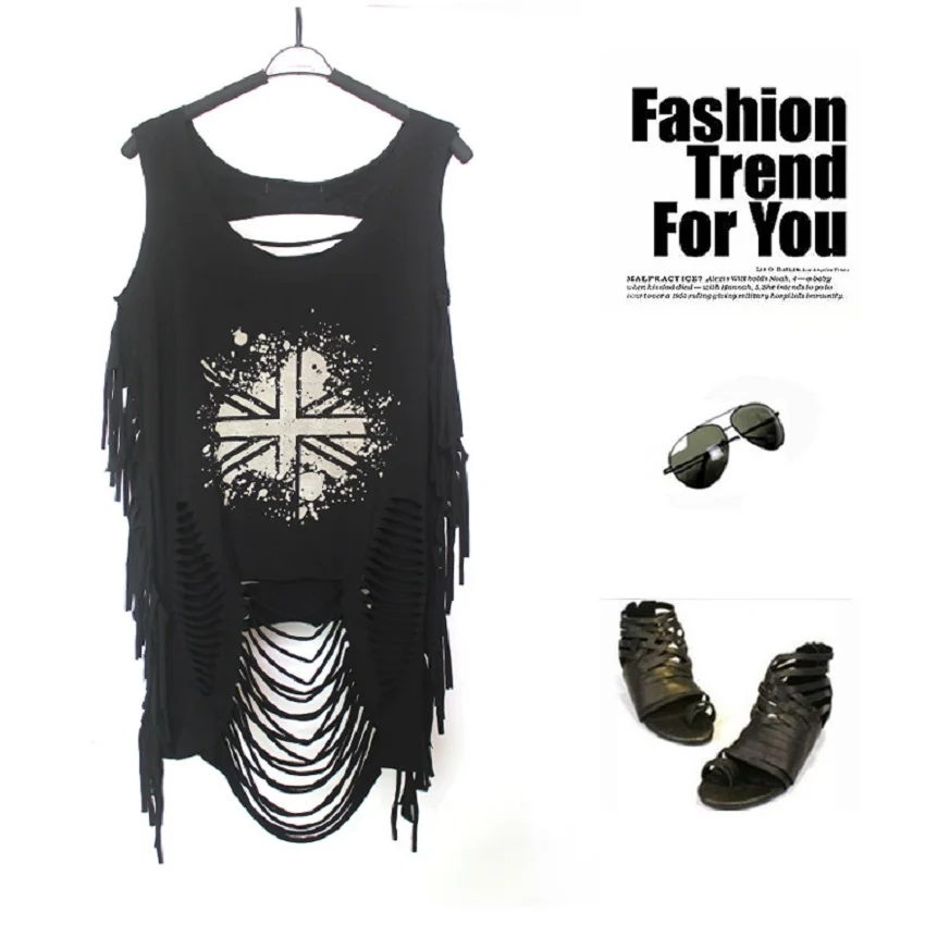 Летняя женская футболка в стиле панк рок новая модная с принтом черепа открытыми