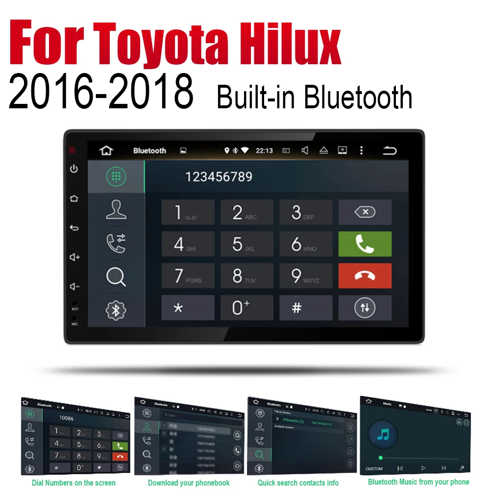 ZaiXi Android 2 Din Авто Радио для Toyota Hilux 2016 ~ 2018 автомобильный мультимедийный плеер GPS