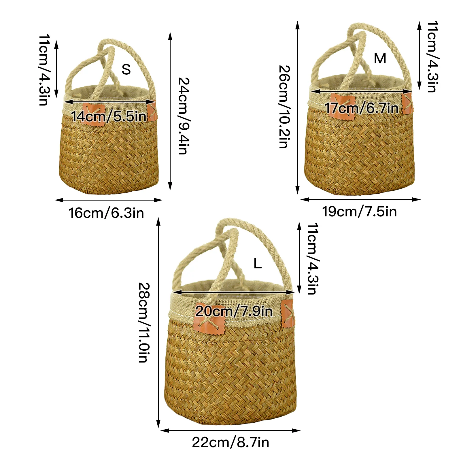 Straw Weaving Desktop Dried Flower Baskets Seaweed Box New Placement Home Craft Light Yellow Wedding Decoration Storage Weave | Дом и сад