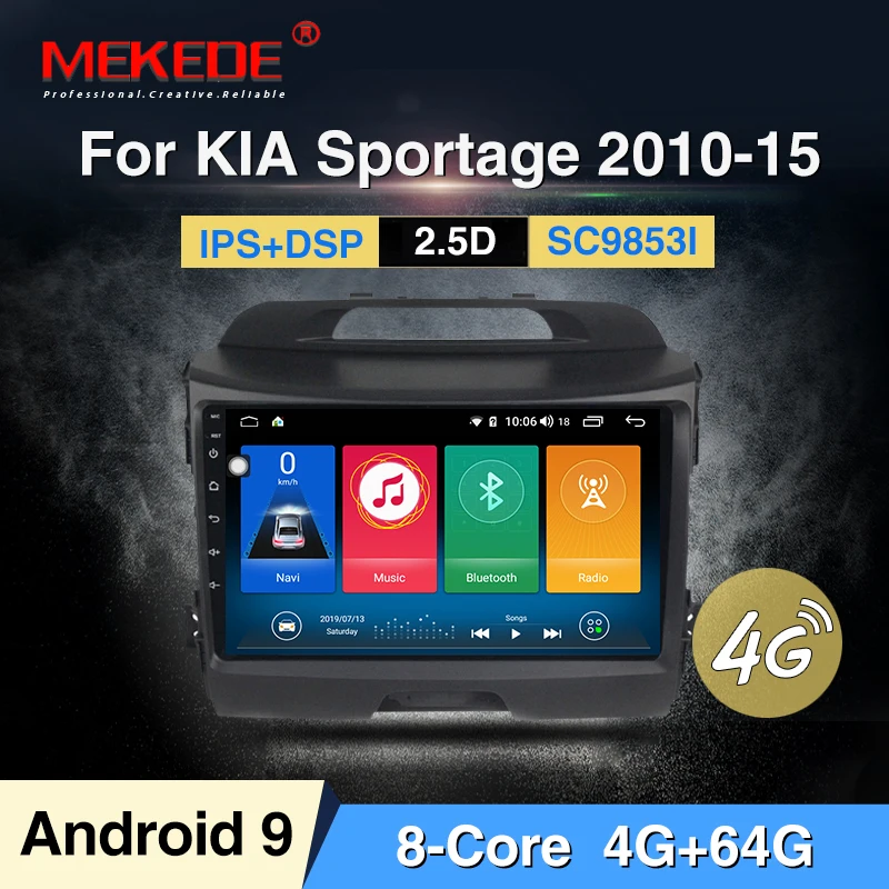MEKEDE четырехъядерный Android 9 0 автомобильный dvd головное устройство для KIA sportage 2011 2012