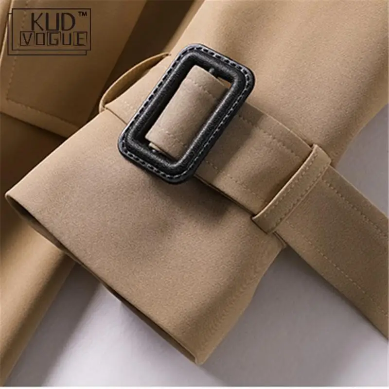 Классический женский длинный Тренч модный Двубортный повседневный с поясом