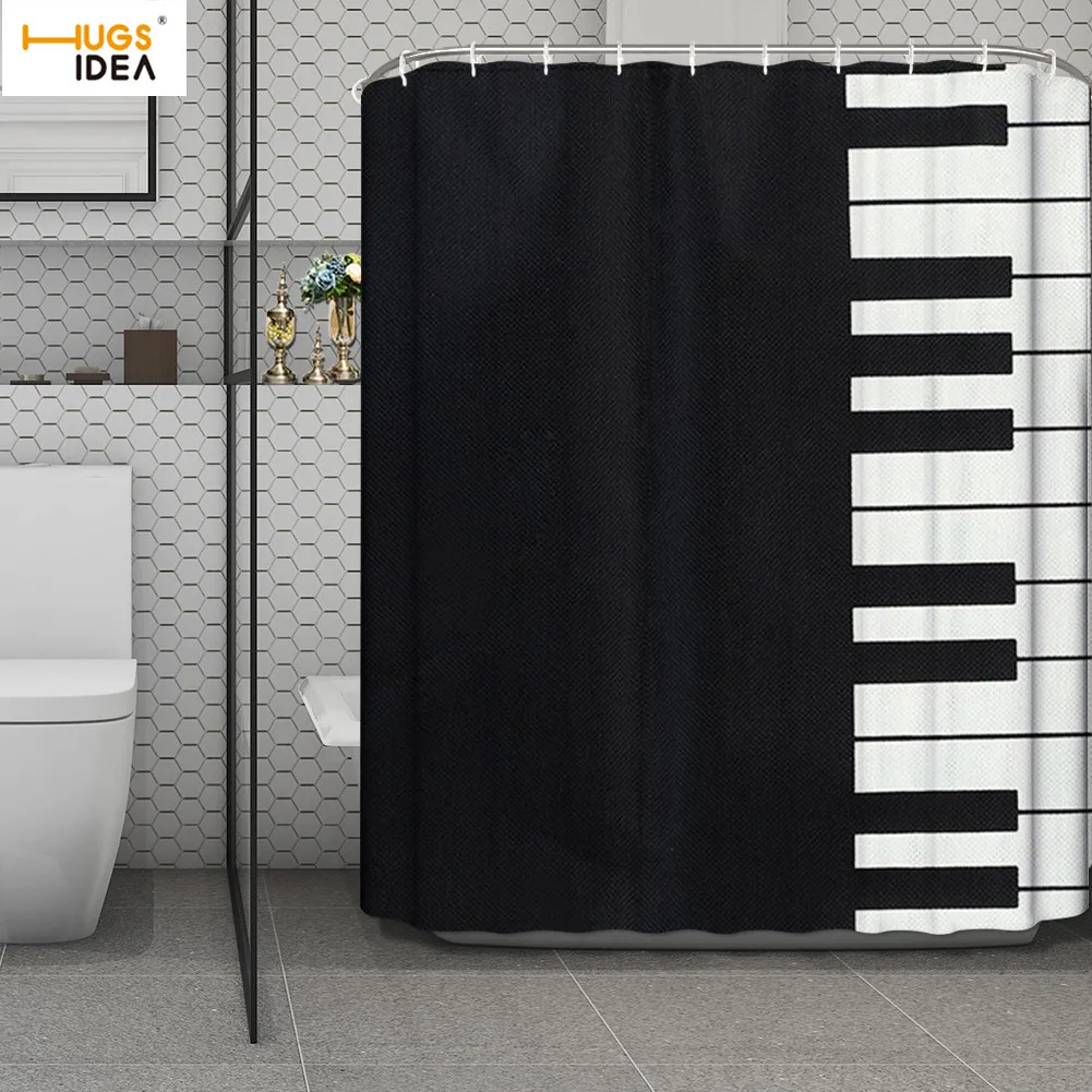 HUGSIDEA занавеска для душа с клавиатурой пианино моющаяся Водонепроницаемая из