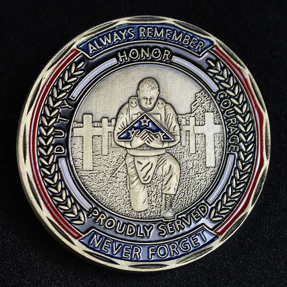 Соединенные Штаты ветеранский флаг вызов монета всегда помните военный подарок