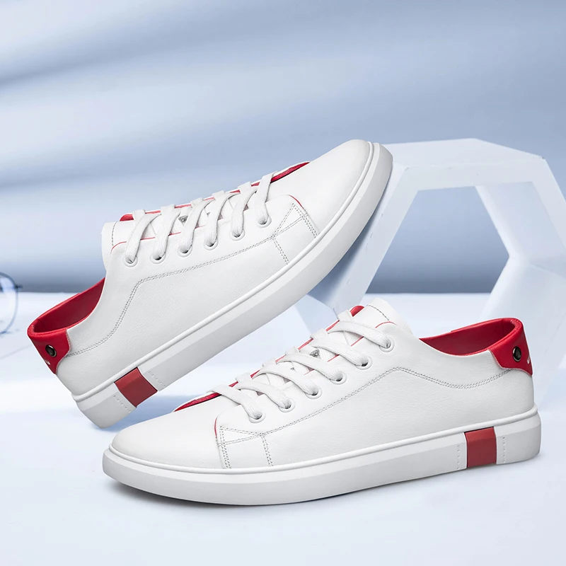 

2021 spring and autumn fashion trend unisex top layer leather sneakers