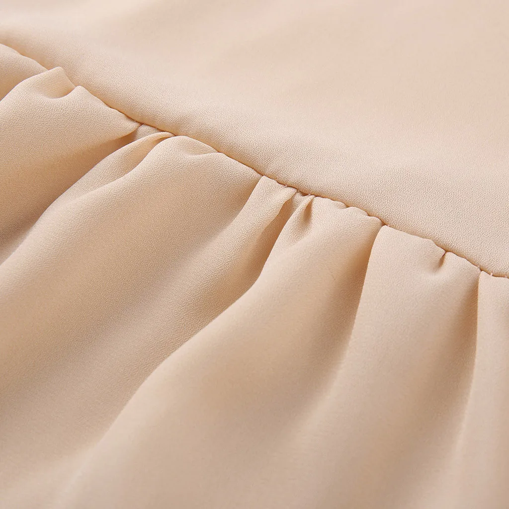 Boho Solid Color Chiffon Dress Women Sexy Cross O Neck Long Sleeve Midi Lady 2019 Summer Elegant Vestidos Female HSU | Женская одежда