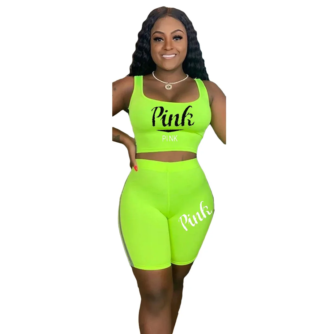 

Letter Pink 2021 Hot Sale New Design style Women Casual Clothing Sweatwear Sweet Sexy Fashion Soft Good Fabric cool soft P1085