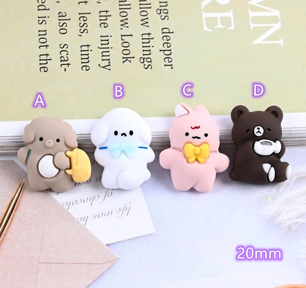 

Cute Cartoon Animals Flat Back Resin Cabochons 20pcs Scrapbooking DIY Craft Decoration Accessories